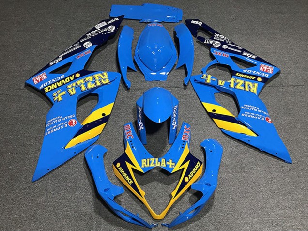 Suzuki GSXR 1000 Motorrad Verkleidung 2005-2006 - Blau Gelb Schwarz Rizla