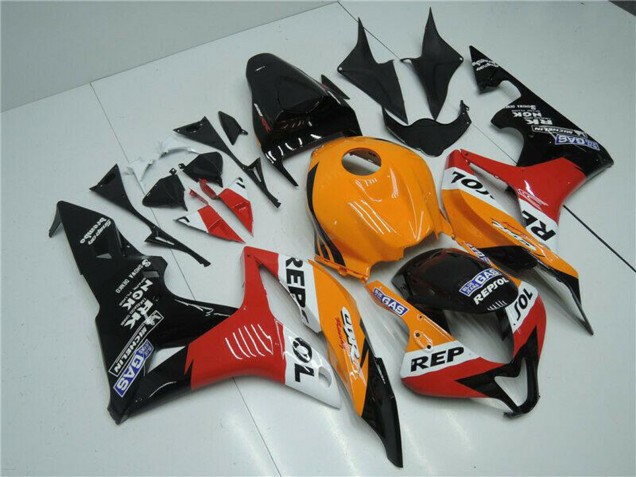 Honda CBR600RR Motorrad Verkleidung 2007-2008 - Orange Weiss Rot Glanzendes Schwarz Repsol