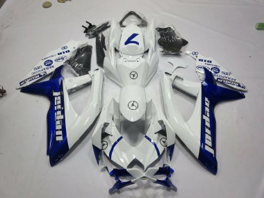 Suzuki GSXR 600 / GSXR 750 Motorrad Verkleidung 2008-2010 - Weiss Blau Jordan