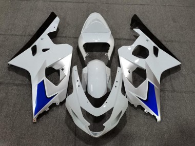 Suzuki GSXR 600 / GSXR 750 Motorrad Verkleidung Kit 2004-2005 - Weiss Blau Schwarz