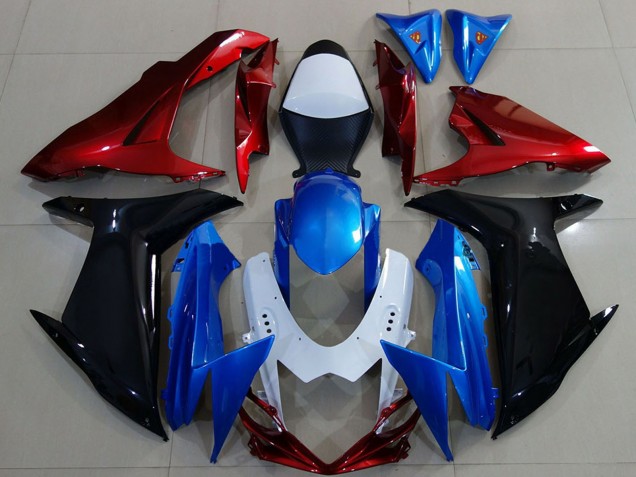 Suzuki GSXR 600 / GSXR 750 Motorrad Verkleidung 2011-2024 - Weiss Blau Rot Schwarz