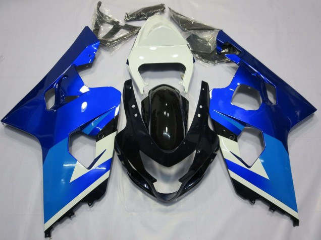 Suzuki GSXR 600 / GSXR 750 Motorrad Verkleidung 2004-2005 - Weiss Blau Schwarz