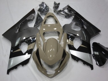 Suzuki GSXR 600 / GSXR 750 Motorrad Verkleidung 2004-2005 - Wustenbraun Silber Schwarz