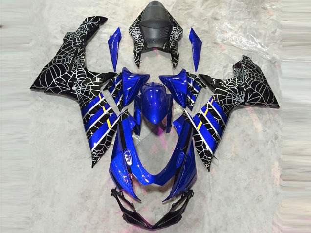 Suzuki GSXR 600 / GSXR 750 Motorrad Verkleidung 2011-2024 - Blau Schwarz Spinne