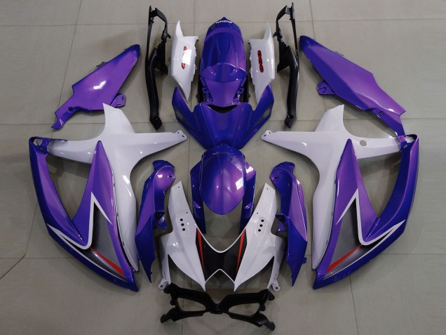 Suzuki GSXR 600 / GSXR 750 Motorrad Verkleidung 2008-2010 - Weiss Lila Schwarz