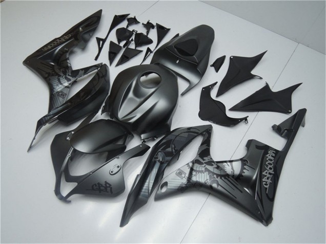 Honda CBR600RR Motorrad Verkleidung 2007-2008 - Matt Schwarz Graffiti