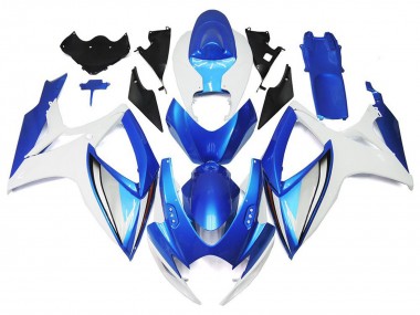 Suzuki GSXR 600 / GSXR 750 Motorrad Verkleidung 2006-2007 - Weiss Blau OEM Stil