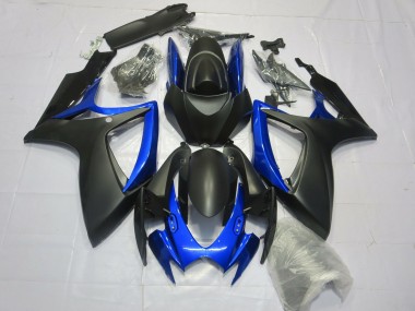 Suzuki GSXR 600 / GSXR 750 Motorrad Verkleidung 2006-2007 - Matt Schwarz Blau