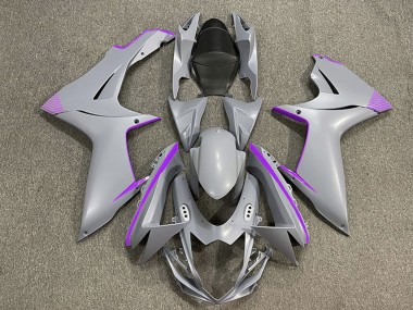 Suzuki GSXR 600 / GSXR 750 Motorrad Verkleidung 2011-2024 - Matt Nardo Grau Lila Accents