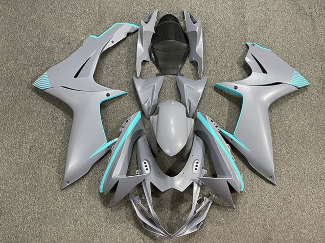 Suzuki GSXR 600 / GSXR 750 Motorrad Verkleidung 2011-2024 - Matt Nardo Grau Blau Grun Accents