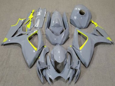Suzuki GSXR 600 / GSXR 750 Motorrad Verkleidung 2006-2007 - Nardo Grau Hohe Sichtbarkeit Gelb