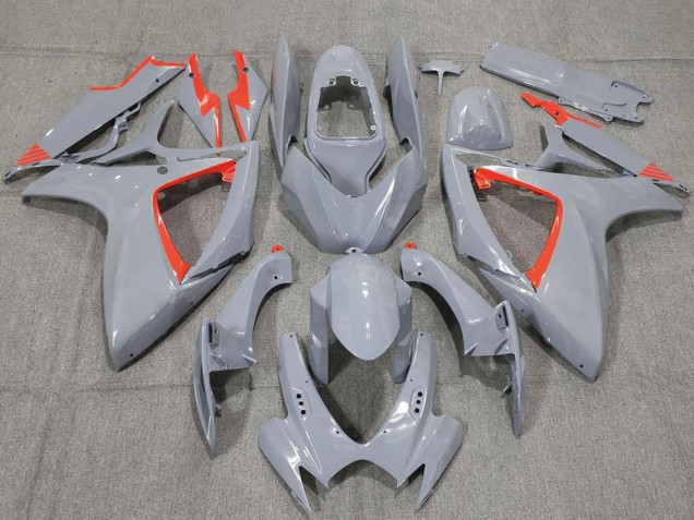 Suzuki GSXR 600 / GSXR 750 Motorrad Verkleidung 2006-2007 - Nardo Grau und Rotmen