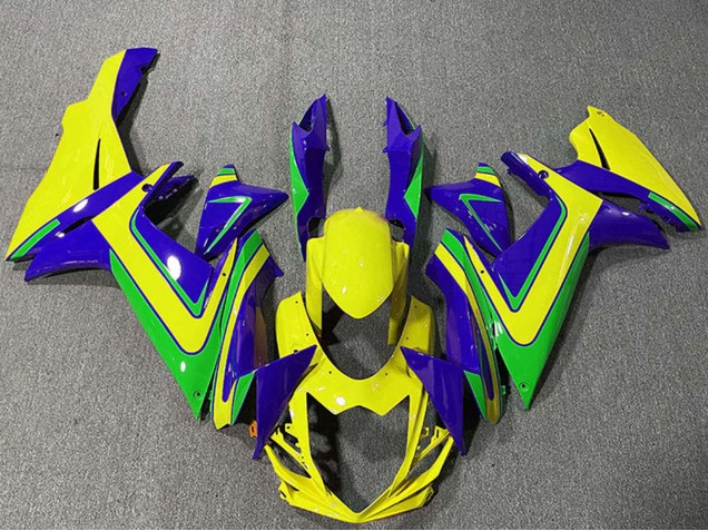 Suzuki GSXR 600 / GSXR 750 Motorrad Verkleidung 2011-2024 - Blau Gelb Grun