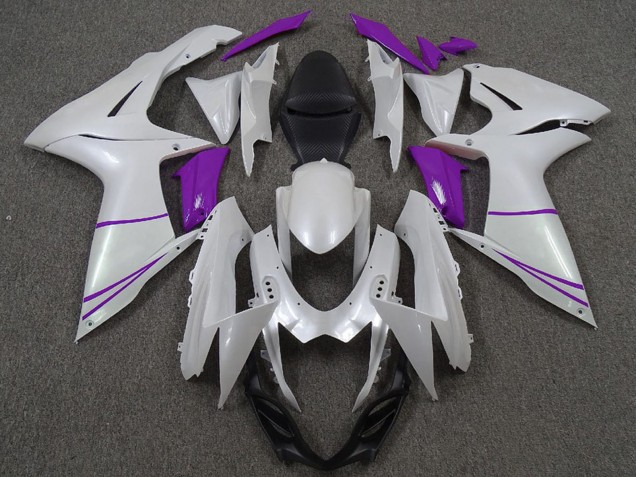 Suzuki GSXR 600 / GSXR 750 Motorrad Verkleidung 2011-2024 - Perl Weiss und Lila