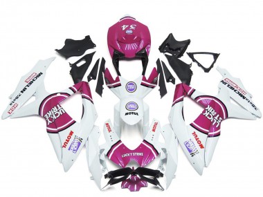 Suzuki GSXR 600 / GSXR 750 Motorrad Verkleidung 2008-2010 - Weiss Rosa Motul Lucky Strike 34