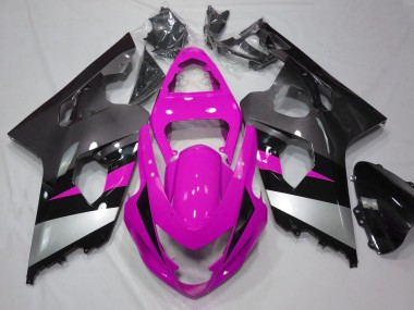 Suzuki GSXR 600 / GSXR 750 Motorrad Verkleidung 2004-2005 - Rosa Silber Schwarz