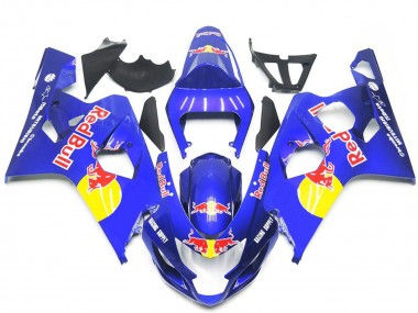 Suzuki GSXR 600 / GSXR 750 Motorrad Verkleidung 2004-2005 - Blau Gelb Red Bull Stil
