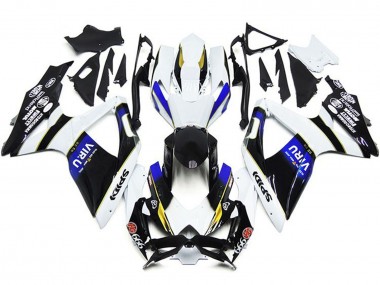 Suzuki GSXR 600 / GSXR 750 Motorrad Verkleidung 2008-2010 - Weiss Blau Gelb Schwarz Viru
