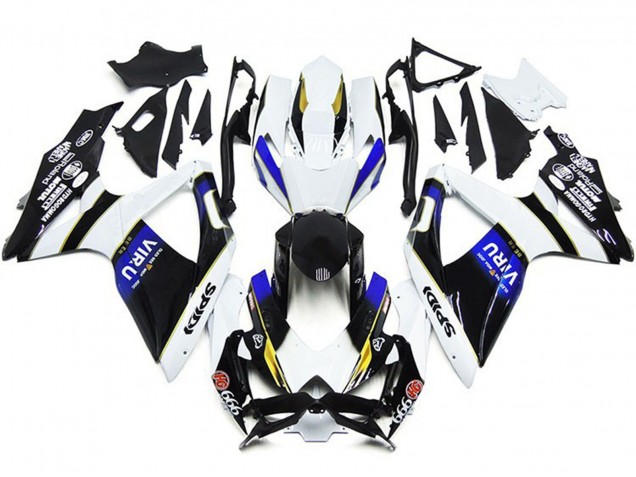 Suzuki GSXR 600 / GSXR 750 Motorrad Verkleidung 2008-2010 - Weiss Blau Gelb Schwarz Viru