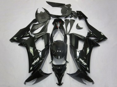 Kawasaki ZX10R Motorrad Verkleidung 2008-2010 - Glanzendes Schwarz Matt Schwarz Weiss Aufkleber