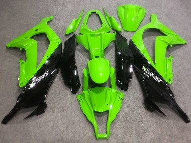 Kawasaki ZX10R Abs Motorrad Verkleidungen 2016-2020 - Grun Glanzendes Schwarz