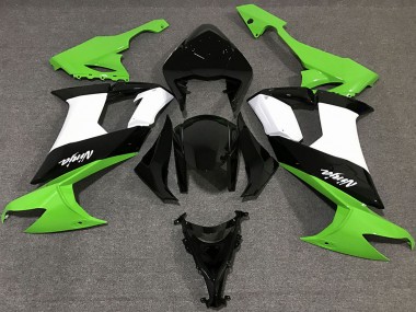 Kawasaki ZX10R Motorrad Verkleidung 2008-2010 - Grun Weiss Schwarz