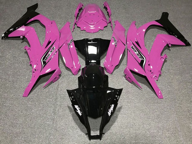 Kawasaki ZX10R Motorrad Verkleidung 2011-2015 - Rosa Glanzendes Schwarz