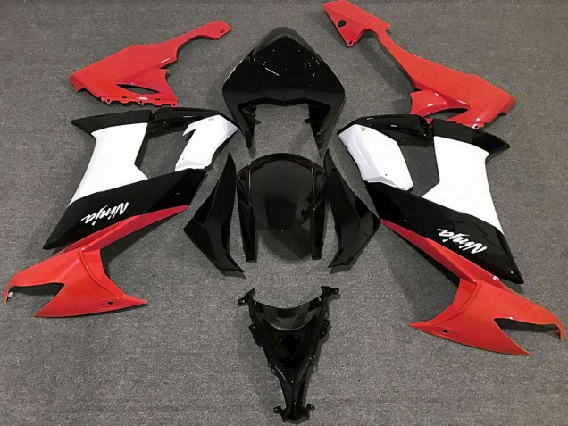 Kawasaki ZX10R Motorrad Verkleidung 2008-2010 - Glanzendes Rot Schwarz und Weiss