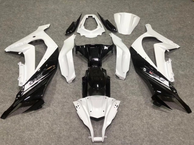 Kawasaki ZX10R Motorrad Verkleidung 2011-2015 - Weiss Glanzendes Schwarz