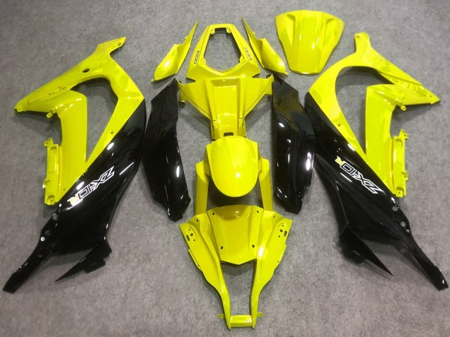 Kawasaki ZX10R Motorrad Verkleidung 2016-2020 - Gelb Glanzendes Schwarz