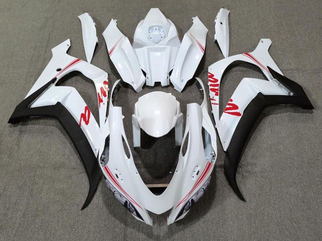 Kawasaki ZX10R Motorrad Verkleidung 2016-2020 - Perl Weiss Schwarz Rot