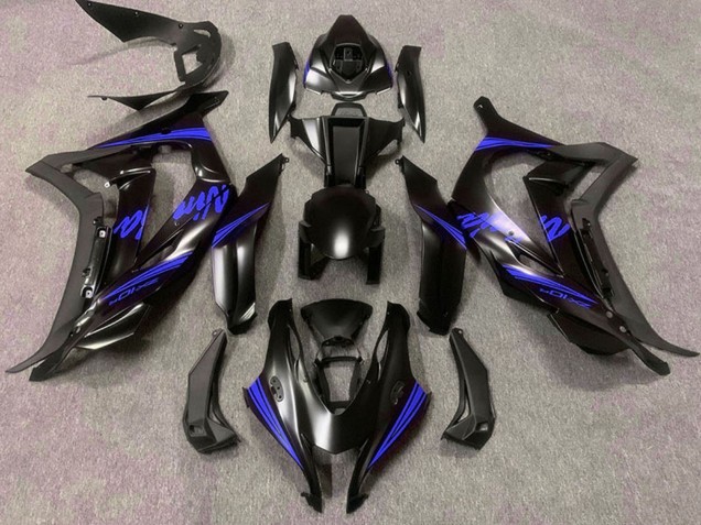 Kawasaki ZX10R Motorrad Verkleidung 2016-2020 - Matt Schwarz Blau Ninja