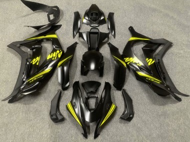 Kawasaki ZX10R Motorrad Verkleidung 2016-2020 - Matt Schwarz Gelb Ninja