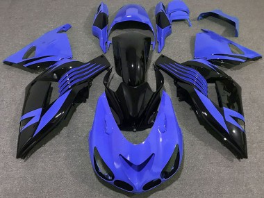 Kawasaki ZX14R Motorrad Verkleidung 2006-2011 - Blau Glanzendes Schwarz