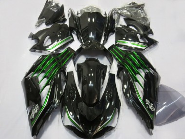 Kawasaki ZX14R Motorrad Verkleidung 2012-2024 - Glanzendes Schwarz Grun
