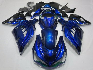Kawasaki ZX14R Motorrad Verkleidung 2012-2024 - Blau Glanzendes Schwarz