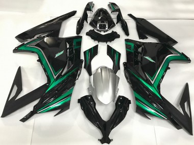 Kawasaki Ninja 300 Motorrad Verkleidung 2013-2024 - Glanzendes Schwarz Emerald Grun