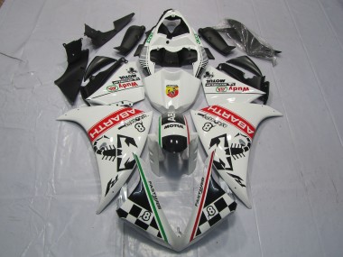 Yamaha R1 Motorrad Verkleidung 2012-2014 - Weiss Rot Grun Schwarz Abarth Wudy Motul