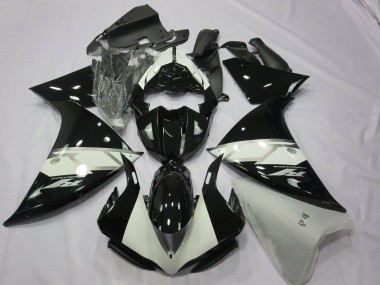 Yamaha R1 Motorrad Verkleidung 2012-2014 - Glanzendes Schwarz Weiss Silber