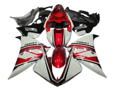Yamaha R1 Motorrad Verkleidung 2012-2014 - Weiss Rot Schwarz Layerd Semakin Didepan