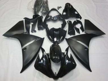 Yamaha R1 Motorrad Verkleidung 2012-2014 - Glanzendes Schwarz Matt Schwarz Silber