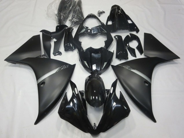 Yamaha R1 Motorrad Verkleidung 2012-2014 - Glanzendes Schwarz Matt Schwarz Silber
