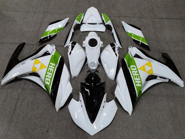 Yamaha R3 Motorrad Verkleidung 2015-2018 - Weiss Grun Glanzendes Schwarz