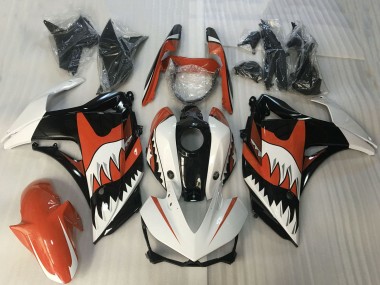 Yamaha R3 Motorrad Verkleidung 2015-2018 - Weiss Orange Glanzendes Schwarz Hai