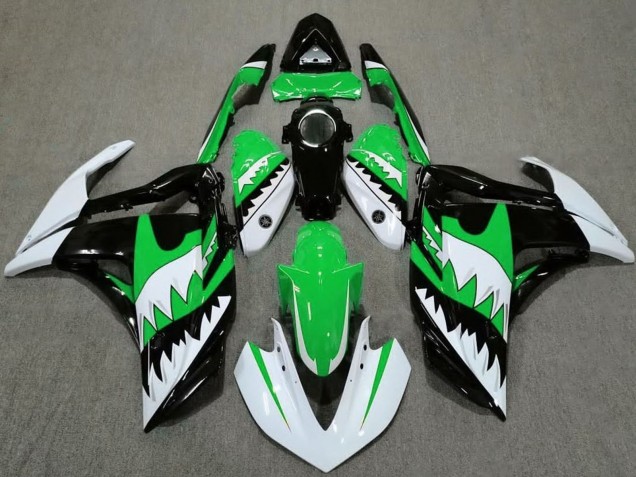 Yamaha R3 Motorrad Verkleidung 2015-2018 - Weiss Grun Schwarz Hai