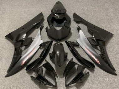 Yamaha R6 Motorrad Verkleidung 2006-2007 - Glanzendes Schwarz Silber