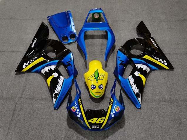 Yamaha R6 Motorrad Verkleidung 1998-2002 - Blau Gelb Schwarz Hai 46