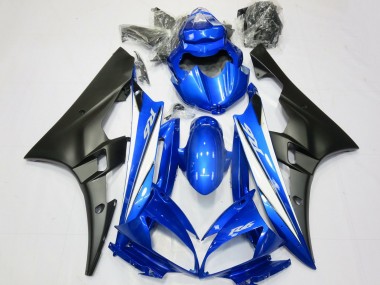 Yamaha R6 Motorrad Verkleidung 2006-2007 - Blau Weiss Matt Schwarz