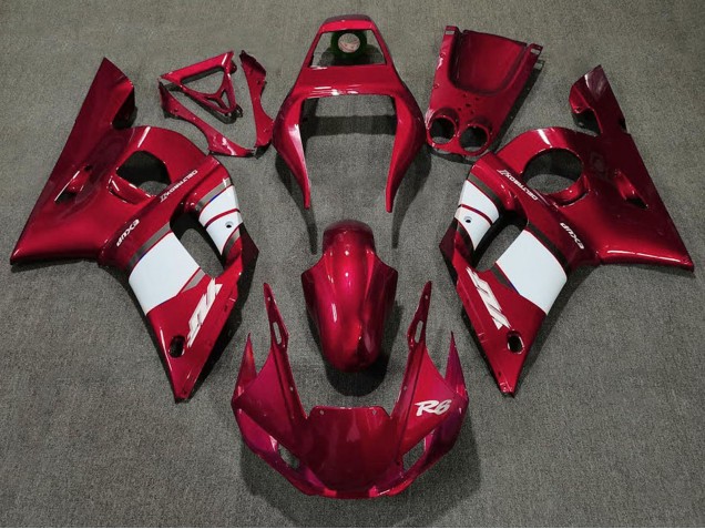 Yamaha R6 Motorrad Verkleidung 1998-2002 - Rot Weiss