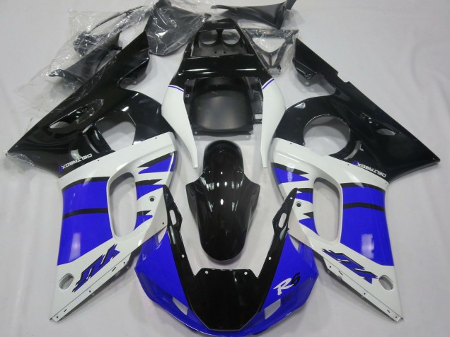 Yamaha R6 Motorrad Verkleidung 1998-2002 - Weiss Blau Glanzendes Schwarz